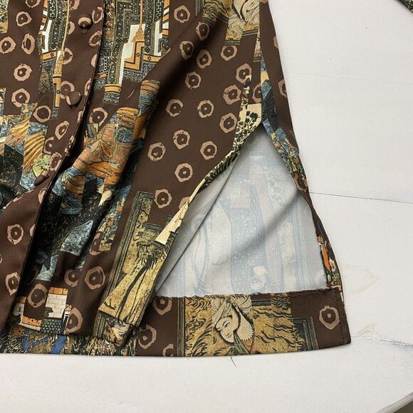 Toby George Vintage Asian Graphic Polyester Long Sleeve Disco Shirt Size 6 - Picture 16 of 16